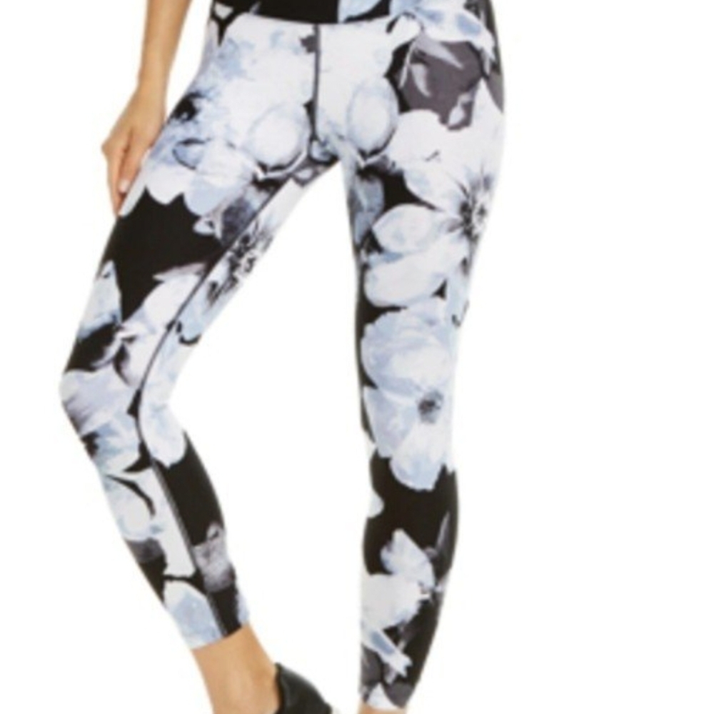 Calvin Klein Black and White Abstract Leggings High-Waisted